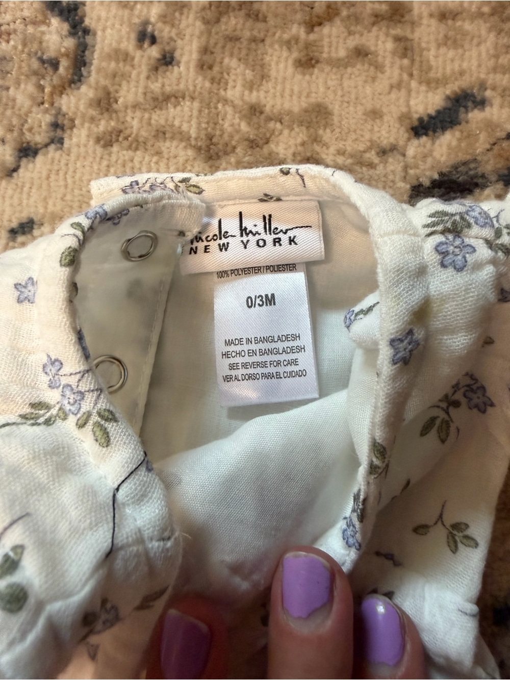 Light Blue Knit Baby Cardigan with Floral Bodysuit - Picture 4 of 5
